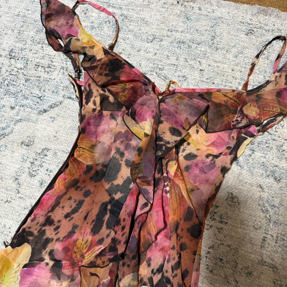 Floral Leopard Print Women's Dress